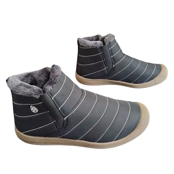 Eagsouni Size 14.5 Women 13 Men Ankle Booties Unisex Slip On Faux Fur Lined - Picture 8 of 11